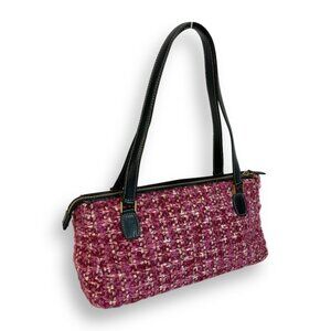 Kate Spade Pink Tweed & Leather Satchel Handbag